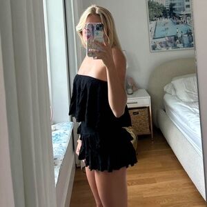 Chicme Elegant Black Strapless Romper. Size small